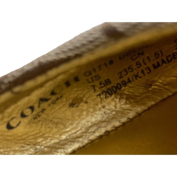 Coach Delphine Brown Signature Canvas Ballet Flats Size 7.5 7510 GUC Shoes - Picture 10 of 11